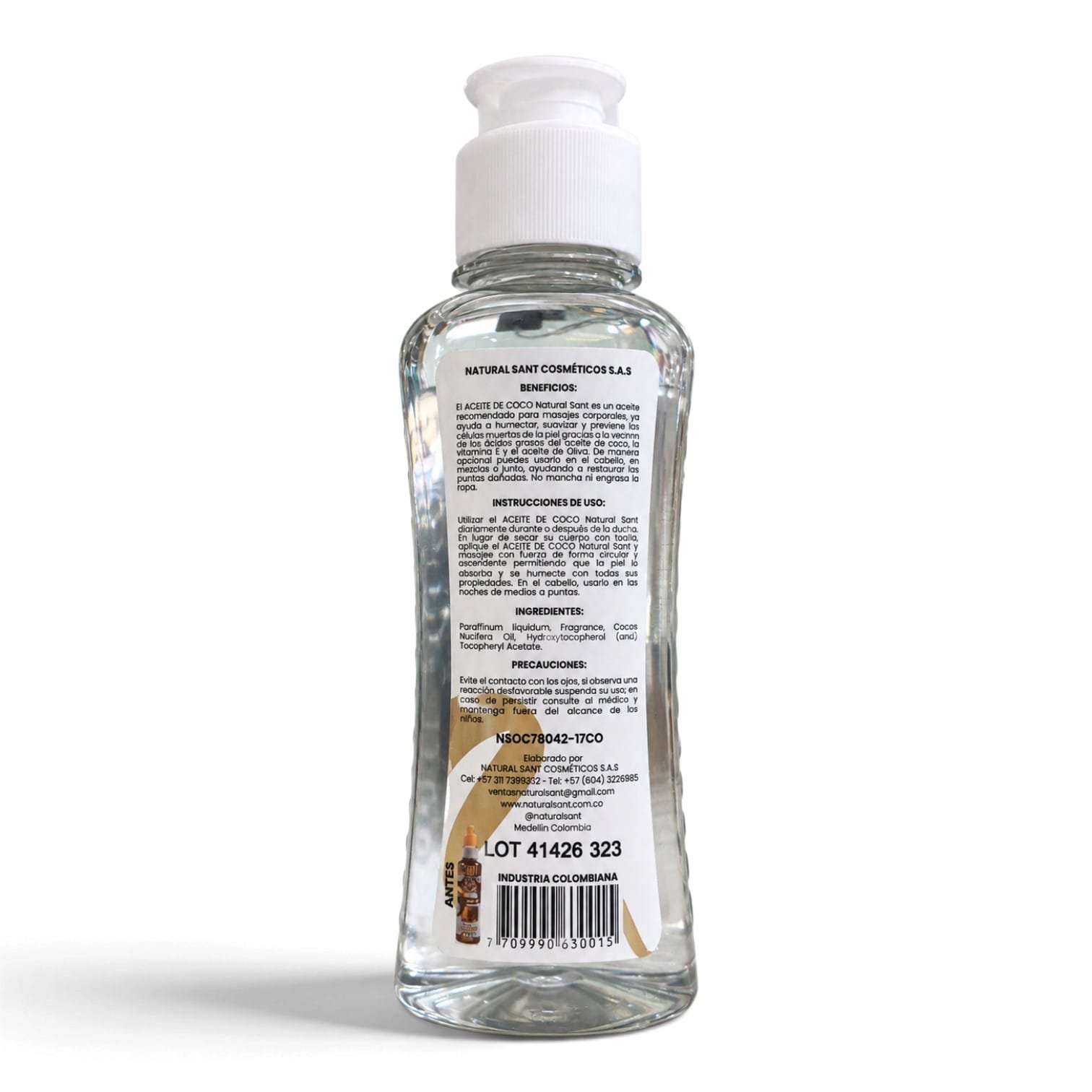 Aceite Corporal De Coco Y Aceite De Oliva 120 ml - Natural Sant - Image 2