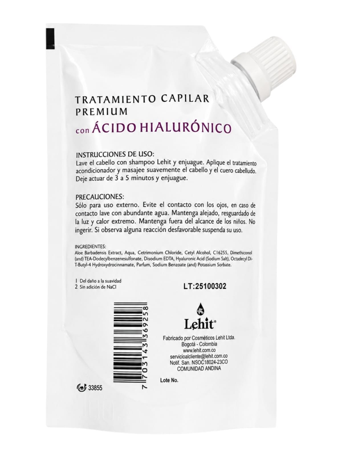 Tratamiento Capilar Premium Con Ácido Hialuronico 90 gr Lehit - Image 2