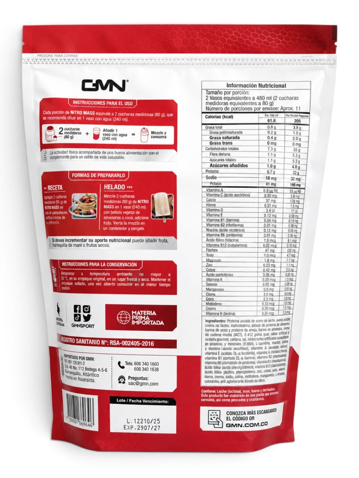 Proteína Nitro Mass 2Lb - GMN - Image 2