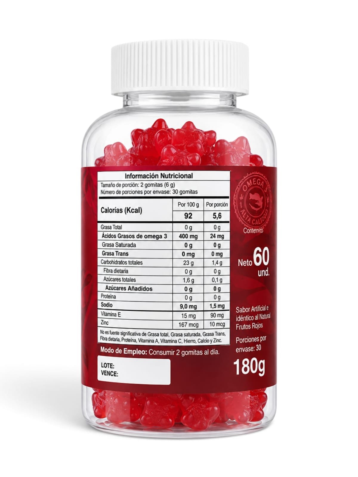 Gomas Omega 3 Y Vitamina E 60Gomas - Gumieskits - Image 2