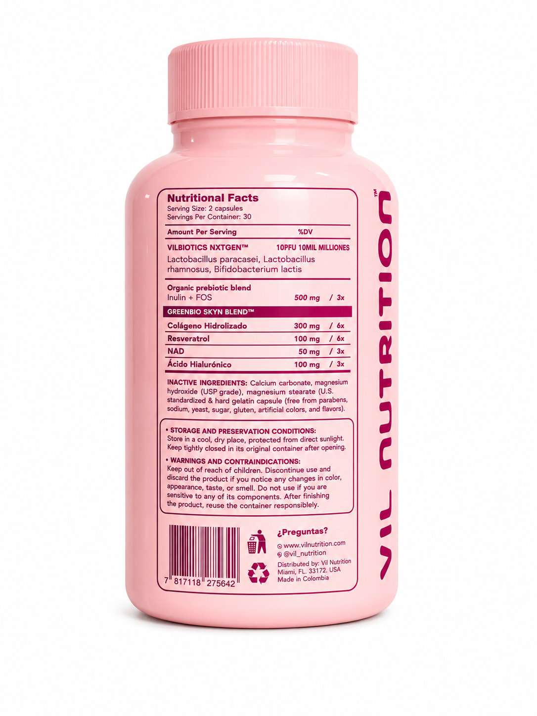 Probióticos Para La Piel - Vil Nutrition 60Cap - Image 2