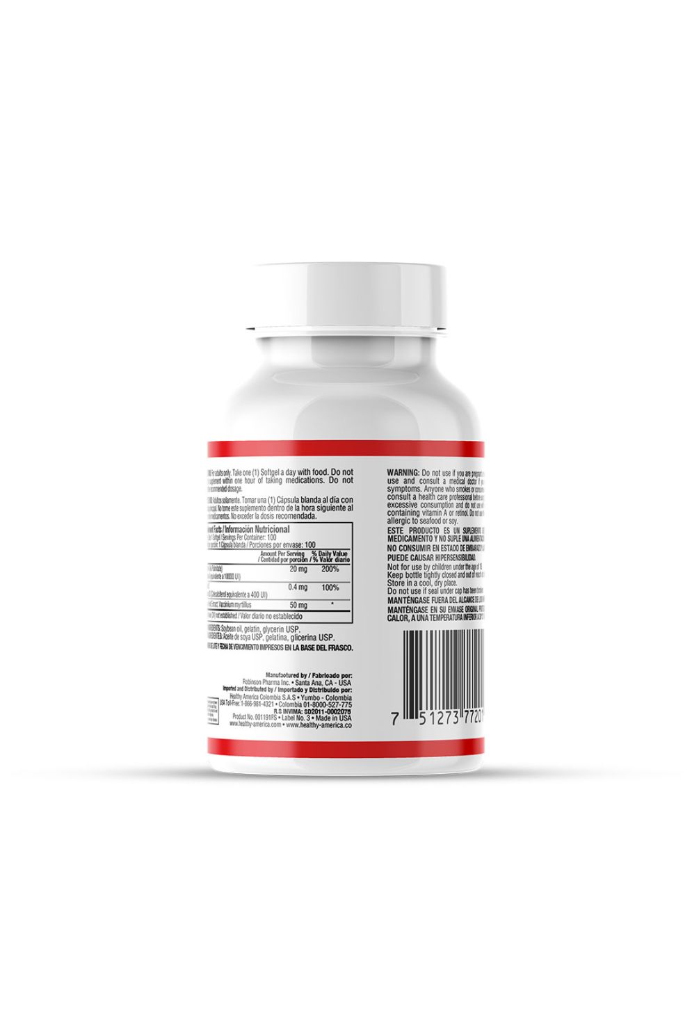VITAMINA A 10.000 & VITAMINA D 400 X100 Soft - HEALTHY AMERICA - Image 2