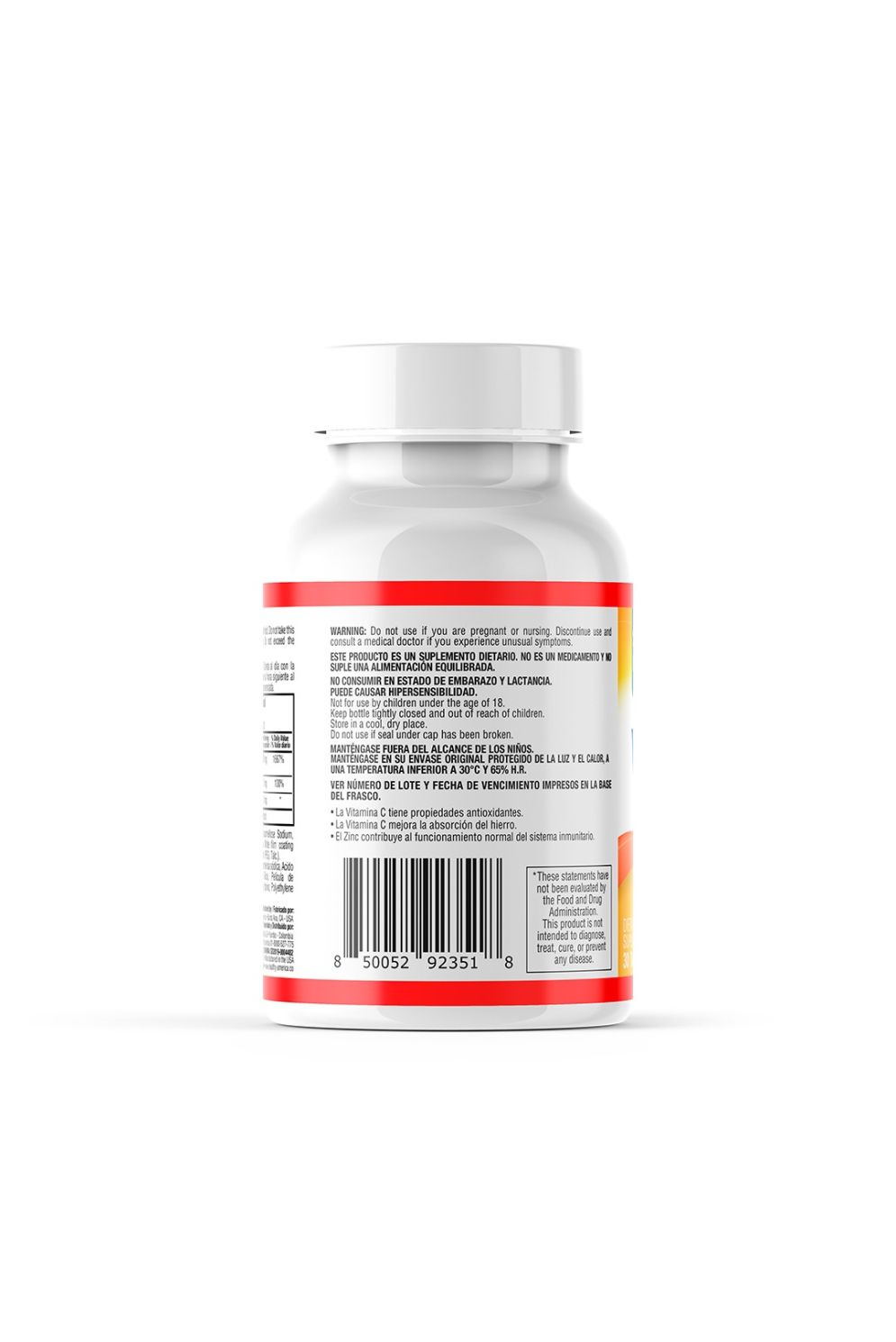 VITAMINA C + ZINC 1.000mg X100 Tab - HEALTHY AMERICA - Image 2
