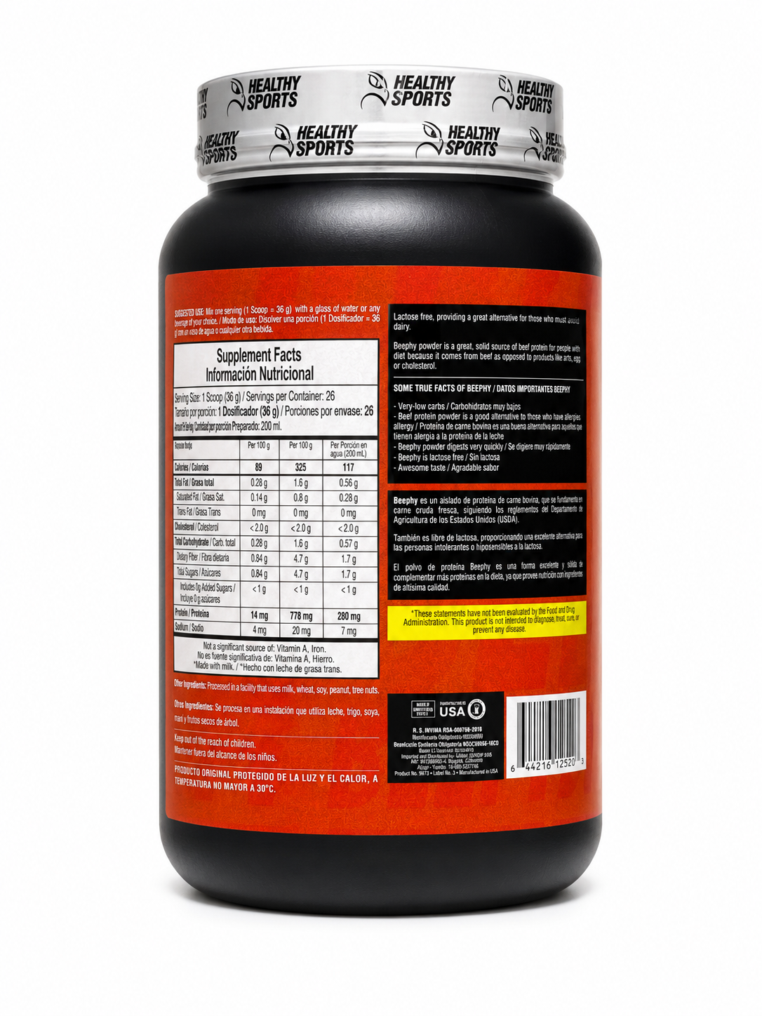 PROTEÍNA HIDROLIZADA AISLADA DE CARNE BEEPHY, 936GR - HEALTHY AMERICA - Image 3